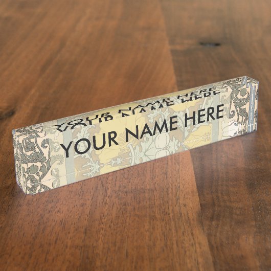 Mohndarstellung, gelbe Blume Namensplakette (Seite)