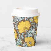 Mohndarstellung, gelbe Blume Pappbecher (Rückseite)