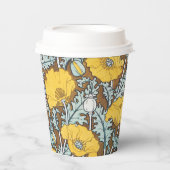 Mohndarstellung, gelbe Blume Pappbecher (Vorderseite)