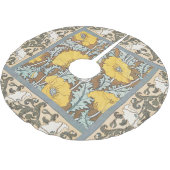 Mohndarstellung, gelbe Blume Polyester Weihnachtsbaumdecke (Schrägansicht)