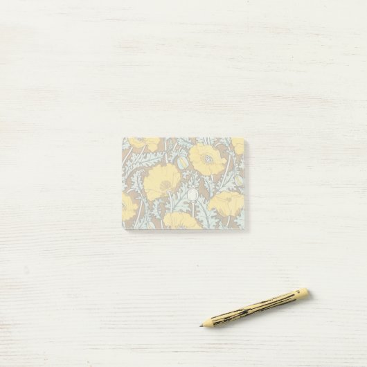 Mohndarstellung, gelbe Blume Post-it Klebezettel (Auf Schreibtisch)