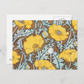 Mohndarstellung, gelbe Blume Postkarte (Vorne/Hinten)