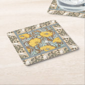 Mohndarstellung, gelbe Blume Rechteckiger Pappuntersetzer (angewinkelt)