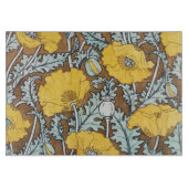 Mohndarstellung, gelbe Blume Schneidebrett (Vorderseite)