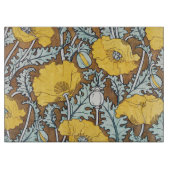 Mohndarstellung, gelbe Blume Schneidebrett (Vorderseite)