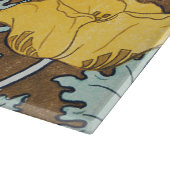 Mohndarstellung, gelbe Blume Schneidebrett (Ecke)