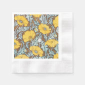 Mohndarstellung, gelbe Blume Serviette (Vorderseite)