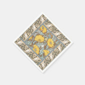 Mohndarstellung, gelbe Blume Serviette (Ecke)