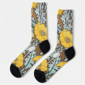 Mohndarstellung, gelbe Blume Socken (Linkes Detail)
