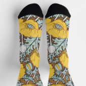 Mohndarstellung, gelbe Blume Socken (Oben)