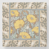 Mohndarstellung, gelbe Blume Steinuntersetzer (Vorderseite)