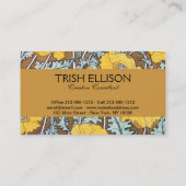 Mohndarstellung, gelbe Blume Visitenkarte (Rückseite)