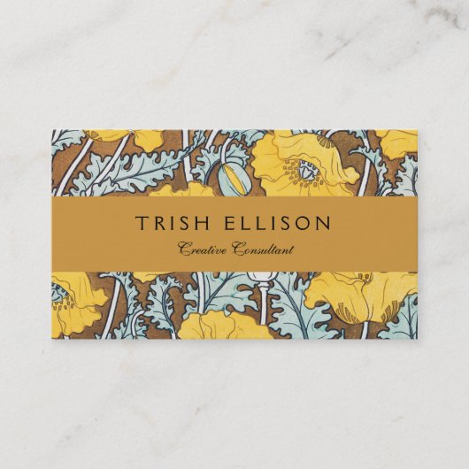 Mohndarstellung, gelbe Blume Visitenkarte (Vorderseite)