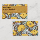 Mohndarstellung, gelbe Blume Visitenkarte (Vorne/Hinten)