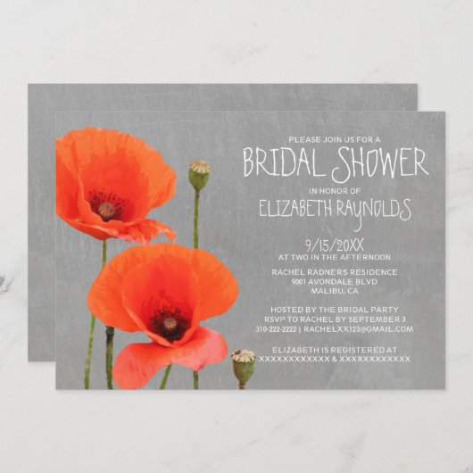 Mohndusche Einladungen (Vorne/Hinten)