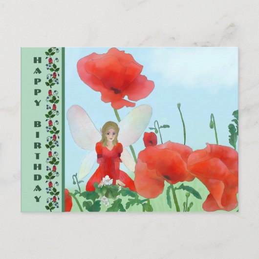 Mohnelfe Postkarte (Vorderseite)