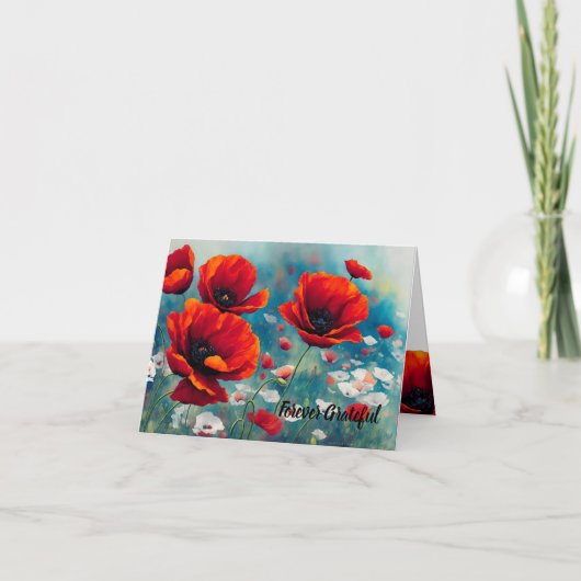 Mohnerinnerung - für immer dankbar karte (Vorderseite)