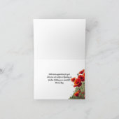 Mohnerinnerung - zu Ehren Ihres Dienstes Karte (Innenseite)