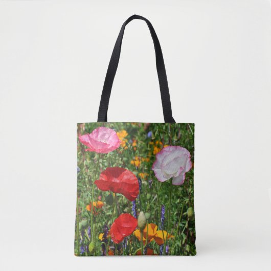 Mohnfarben-Blume Tasche (Vorderseite)