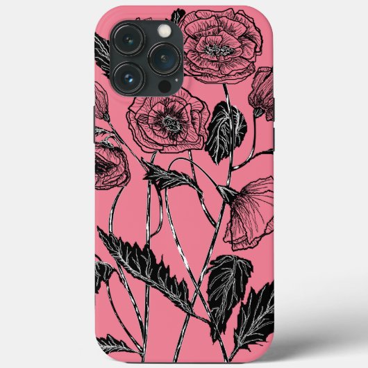 Mohnfarben Blume wählen Farbe - Rosa Case-Mate iPhone Hülle (Rückseite)