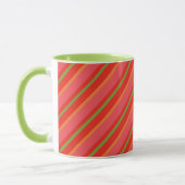 Mohnfarben Snazzy Streifen Ringer Tasse (Links)