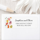 Mohnfarbene Blume Hochzeitsaufkleber (Insitu)