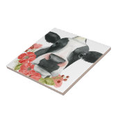 Mohnfarm - Kuh mit Blume Fliese (Seite)