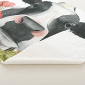 Mohnfarm - Kuh mit Blume Sherpadecke (3/4)