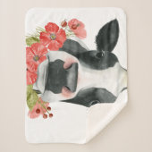 Mohnfarm - Kuh mit Blume Sherpadecke (Vorderseite)