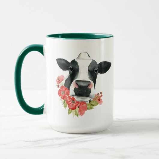 Mohnfarm - Kuh mit Blume Tasse (Links)