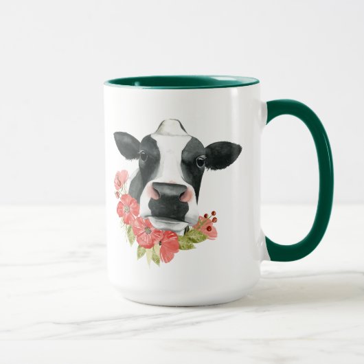 Mohnfarm - Kuh mit Blume Tasse (Rechts)