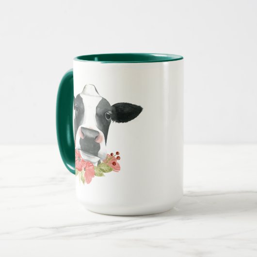 Mohnfarm - Kuh mit Blume Tasse (Vorderseite Links)