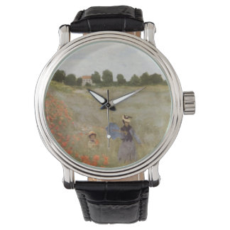 Mohnfeld Claude Monet Armbanduhr