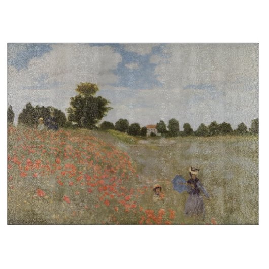 Mohnfeld Claude Monet Schneidebrett (Vorderseite)