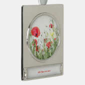 Mohnfeld Die Natur blüht Blume Banner-Ornament Silber (Rechts)