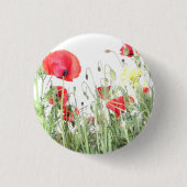 Mohnfeld Die Natur blüht Blume Button (Vorderseite)