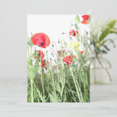 Mohnfeld Die Natur blüht Blume Einladung (Stehend Vorderseite)
