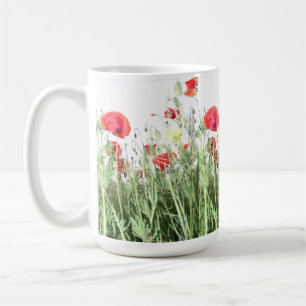 Mohnfeld Die Natur blüht Blume Kaffeetasse