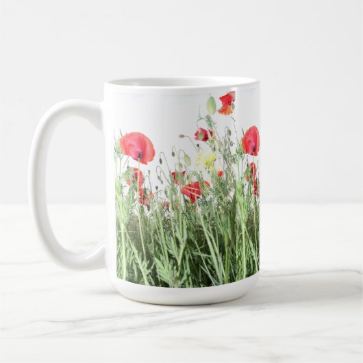 Mohnfeld Die Natur blüht Blume Kaffeetasse (Links)