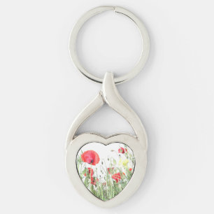 Mohnfeld Die Natur blüht Blume Schlüsselanhänger