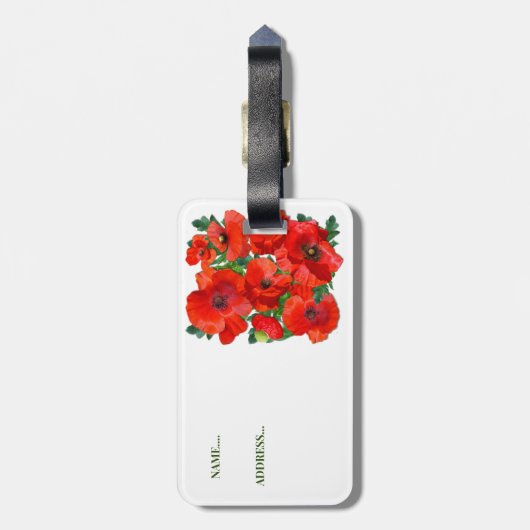 Mohnfeld Gepäckanhänger (Rückseite vertikal)