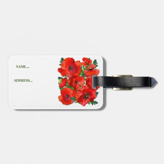 Mohnfeld Gepäckanhänger (Rückseite horizontal)