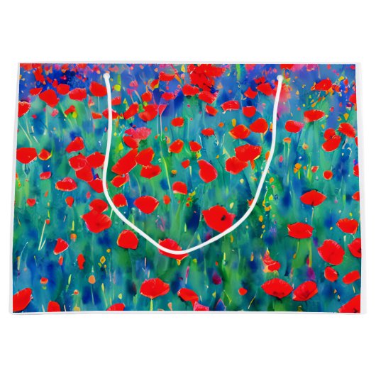 Mohnfeld-Geschenktasche Große Geschenktüte (Vorderseite)