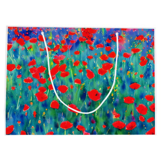 Mohnfeld-Geschenktasche Große Geschenktüte (Rückseite)