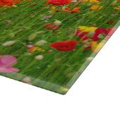 Mohnfeld-Glasplatte Schneidebrett (Ecke)