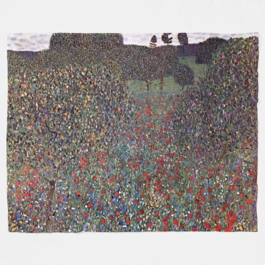 Mohnfeld, Gustav Klimt Fleecedecke (Vorderseite (Horizontal))