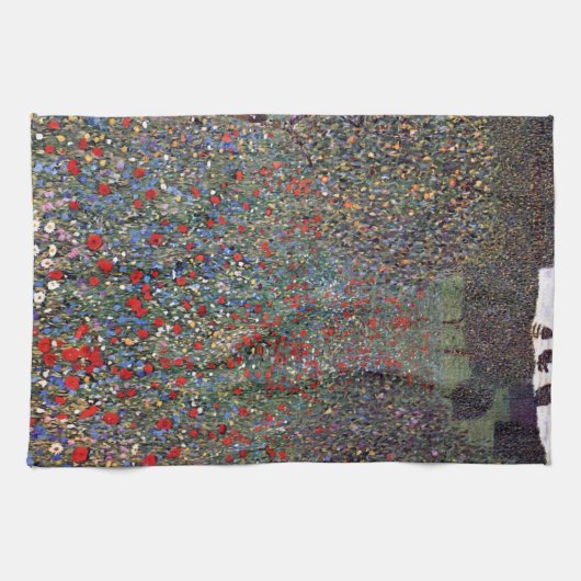 Mohnfeld, Gustav Klimt Geschirrtuch (Horizontal)