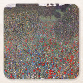 Mohnfeld, Gustav Klimt Rechteckiger Pappuntersetzer (Vorderseite)