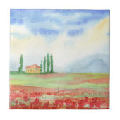 Mohnfeld in der Toskana Fliese (Vorderseite)