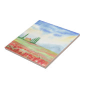 Mohnfeld in der Toskana Fliese (Seite)